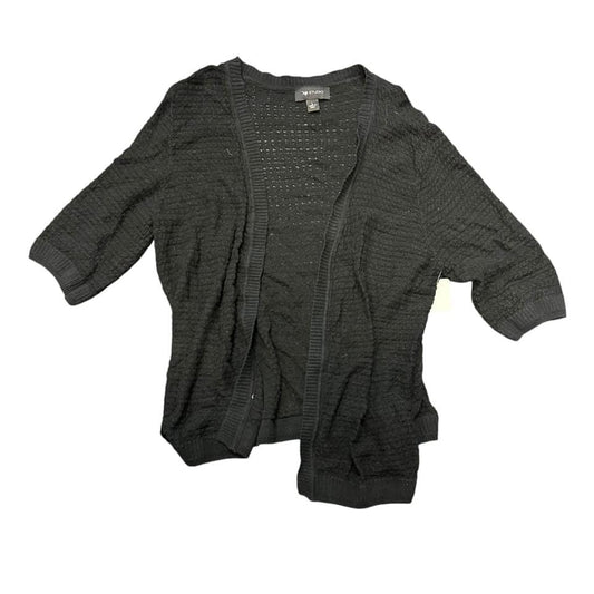 AB STUDIO BLACK KNIT OPEN CARDIGAN 47  LARGE