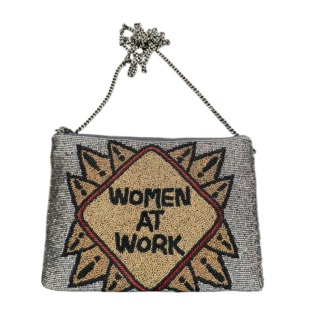 MARY FRANCES WOMEN AT WORK BEADED HANDBAG CHAIN SHOULDER STRAP 100