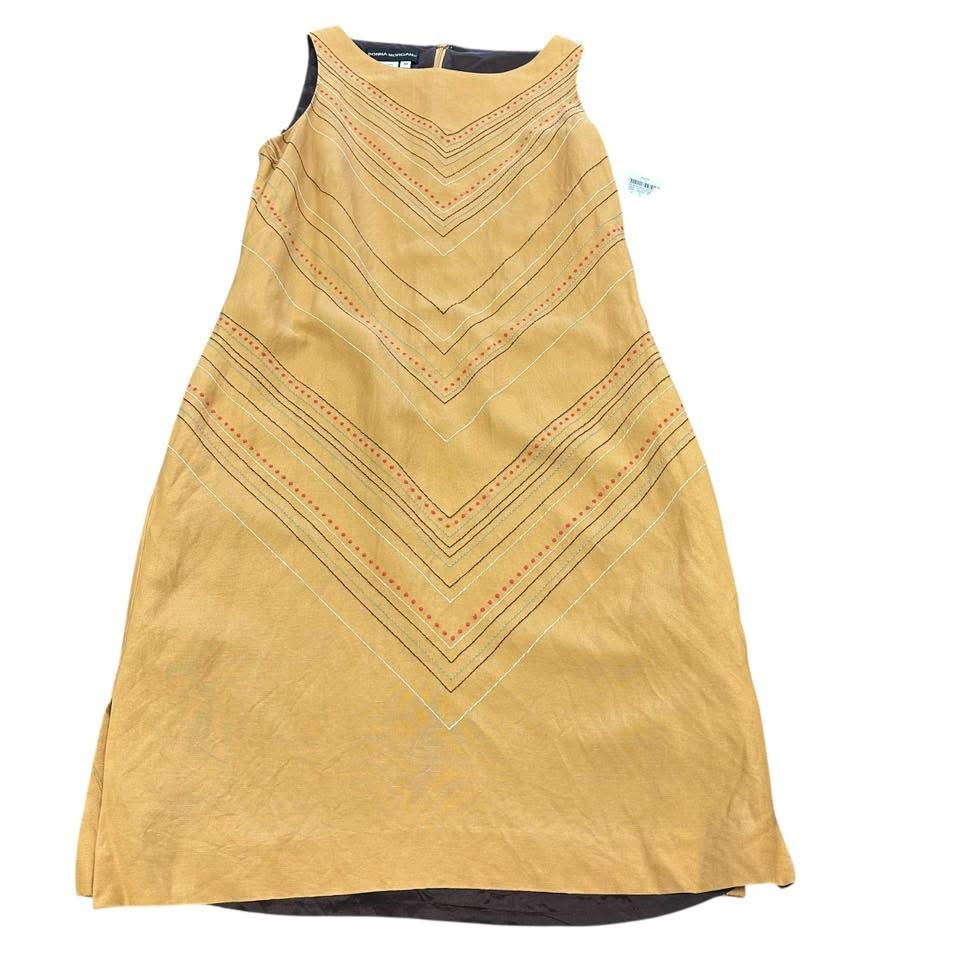 DONNA MORGAN LINEN BLEND YELLOW DRESS 84 Sz 10