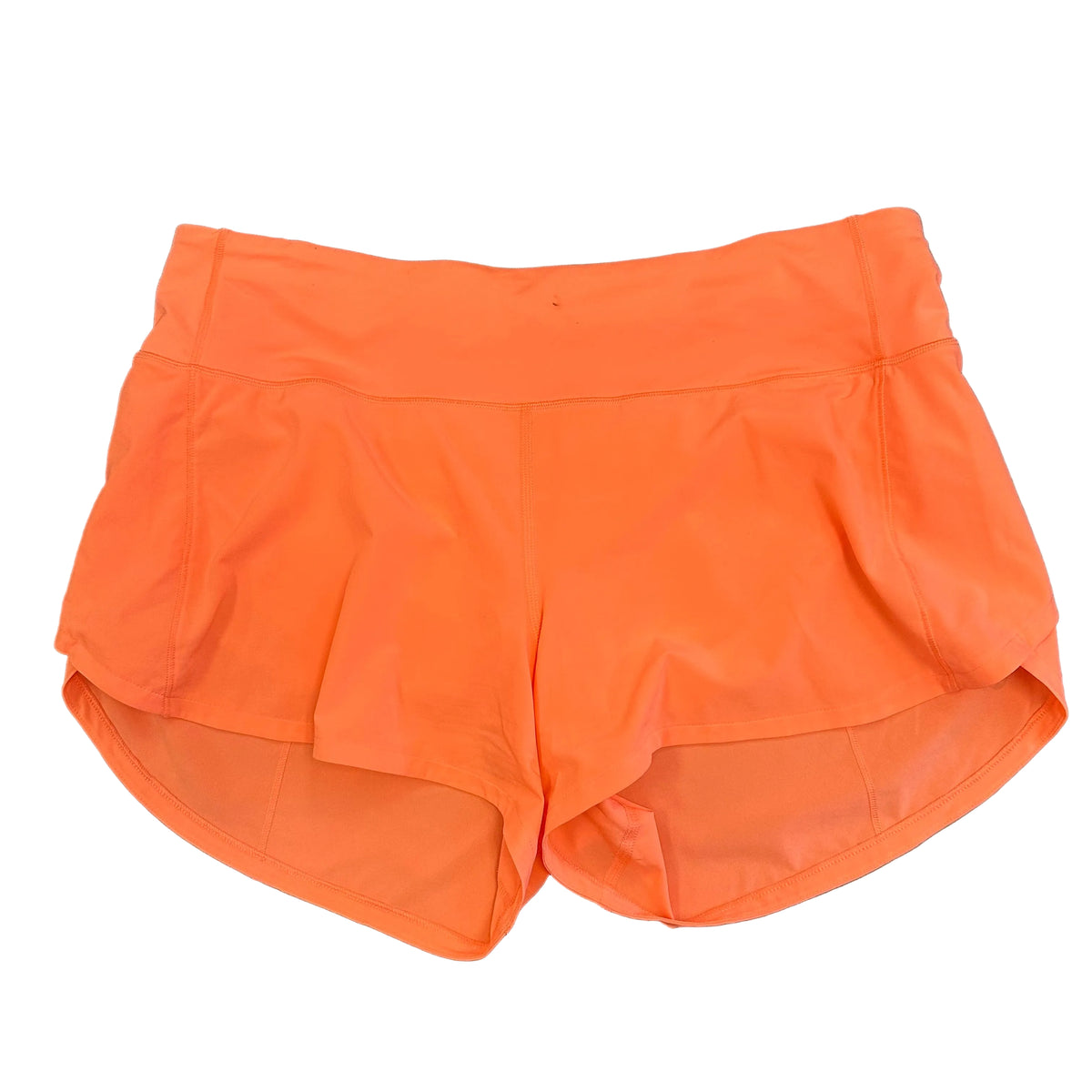 LULULEMON NEON ORANGE SHORTS LINER 143 SZ 10
