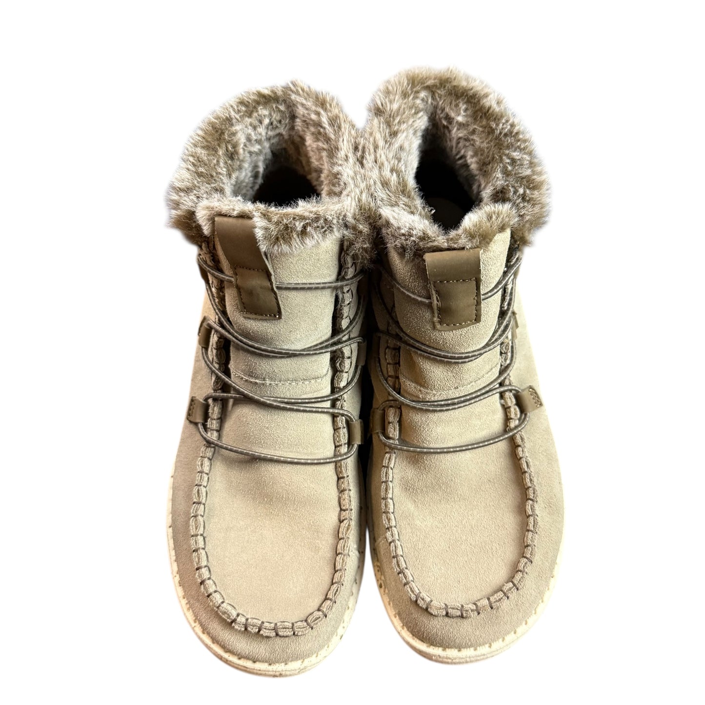 HEY DUDES LEA GREY BOOTIES FAUX FUR LINING 100 SZ 9