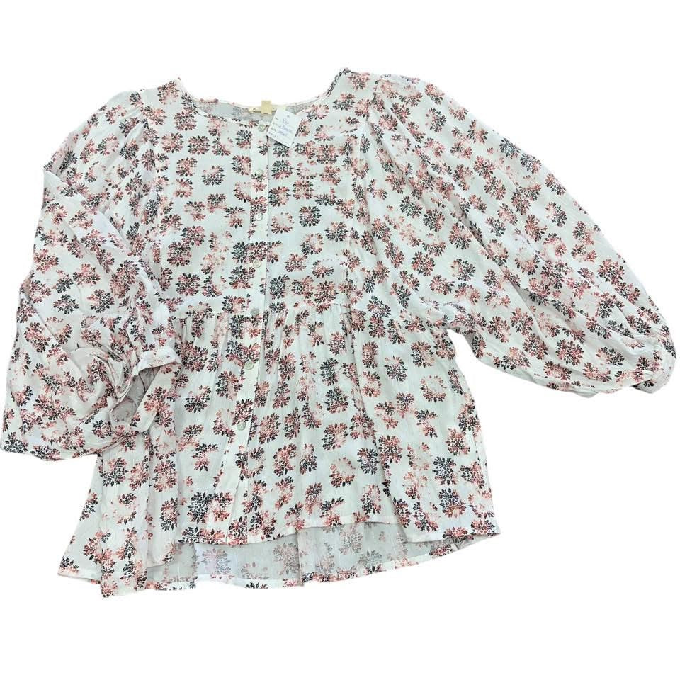 JANE AND DELANCEY FLORAL STRIPED BLOUSE 86 SMALL