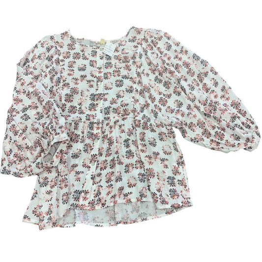 JANE AND DELANCEY FLORAL STRIPED BLOUSE 86 SMALL