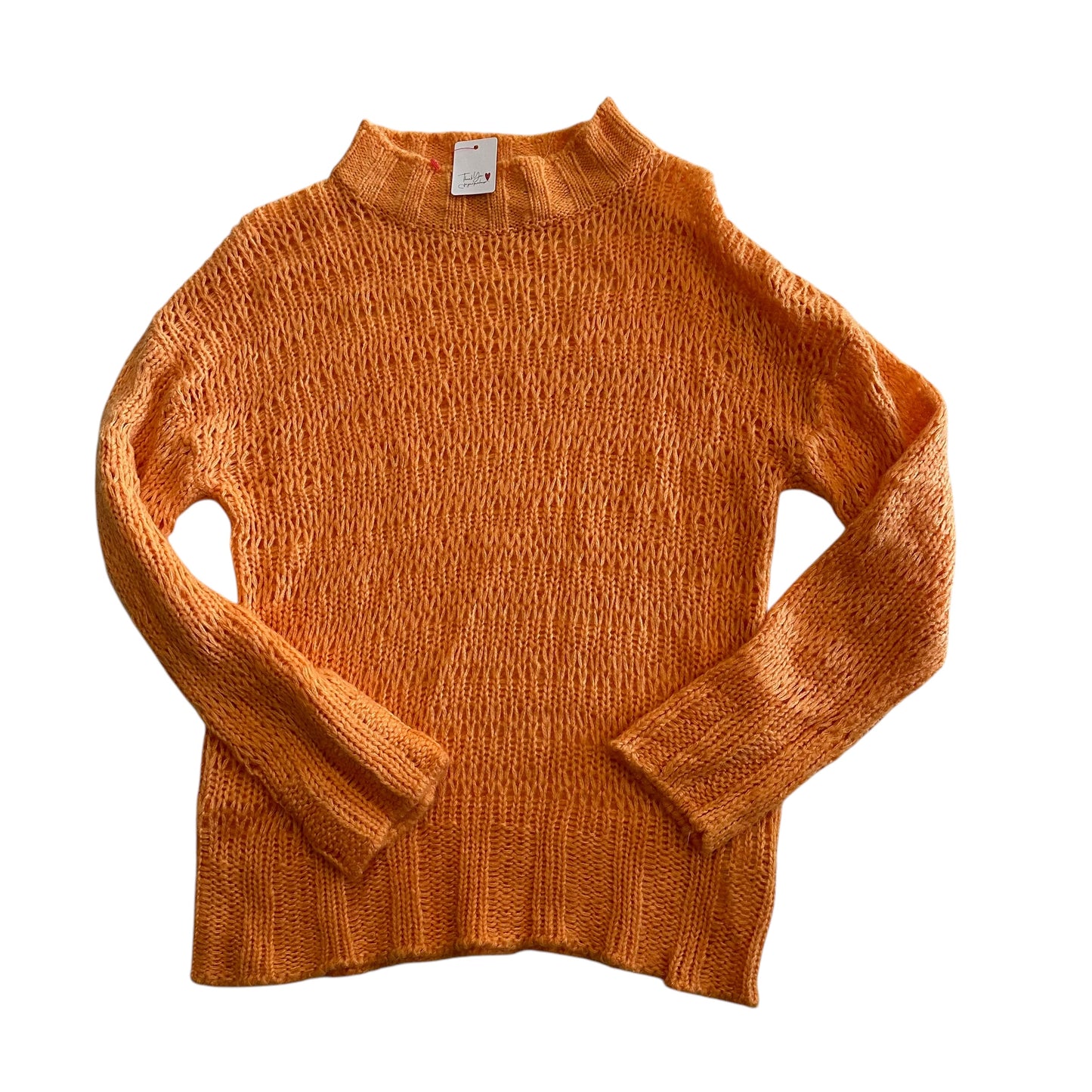 BOOHOO ORANGE KNIT SWEATER 35  SMALL