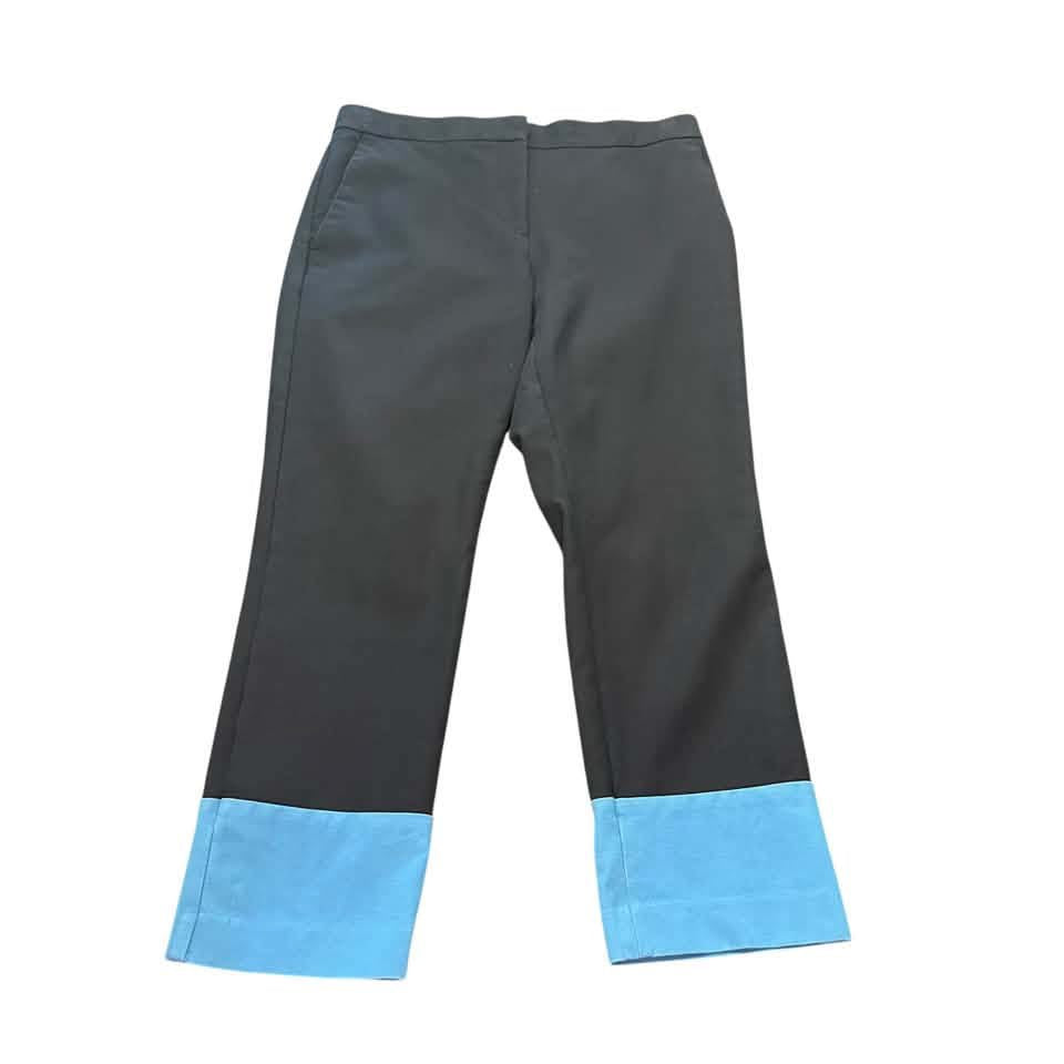 ANN TAYLOR NAVY BLUE COLORBLOCK ANKLE TROUSERS 100 SZ 8