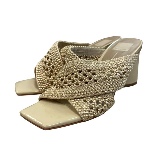 DOLCE VITA BEIGE CROCHET HEELS 38  NEW  Sz 9 $29.99