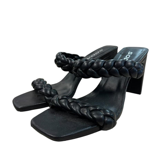 SODA BLACK BRAIDED HEELS 52 Sz 6.5  $12.99