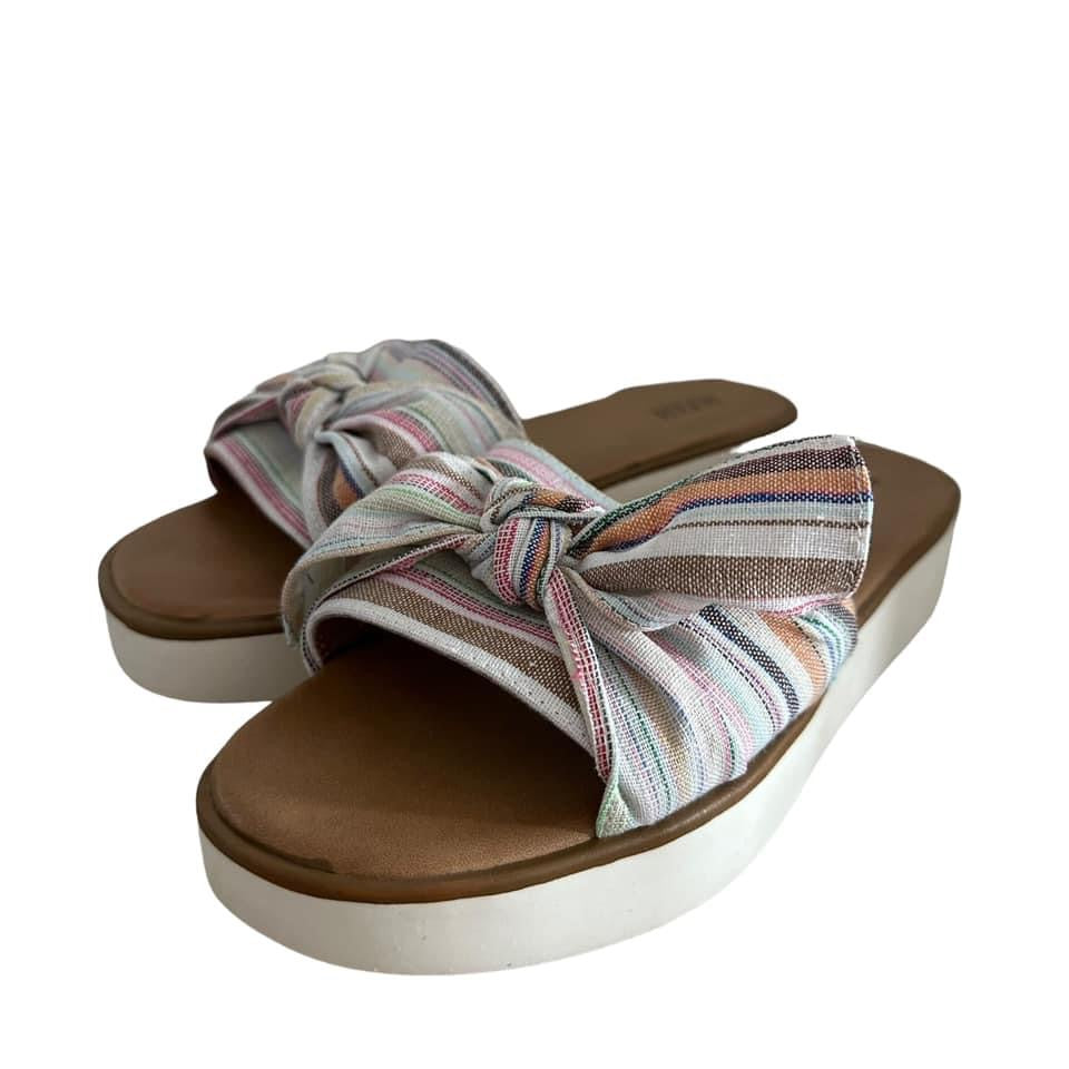 ANA STRIPED BOW SLIDES  189 Sz 7.5  $9.99