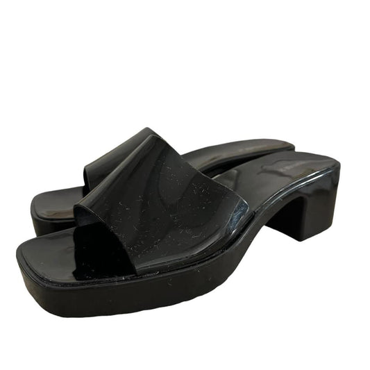 F21 BLACK RUBBER PLATFORMS  NEW SZ 9 $14.99