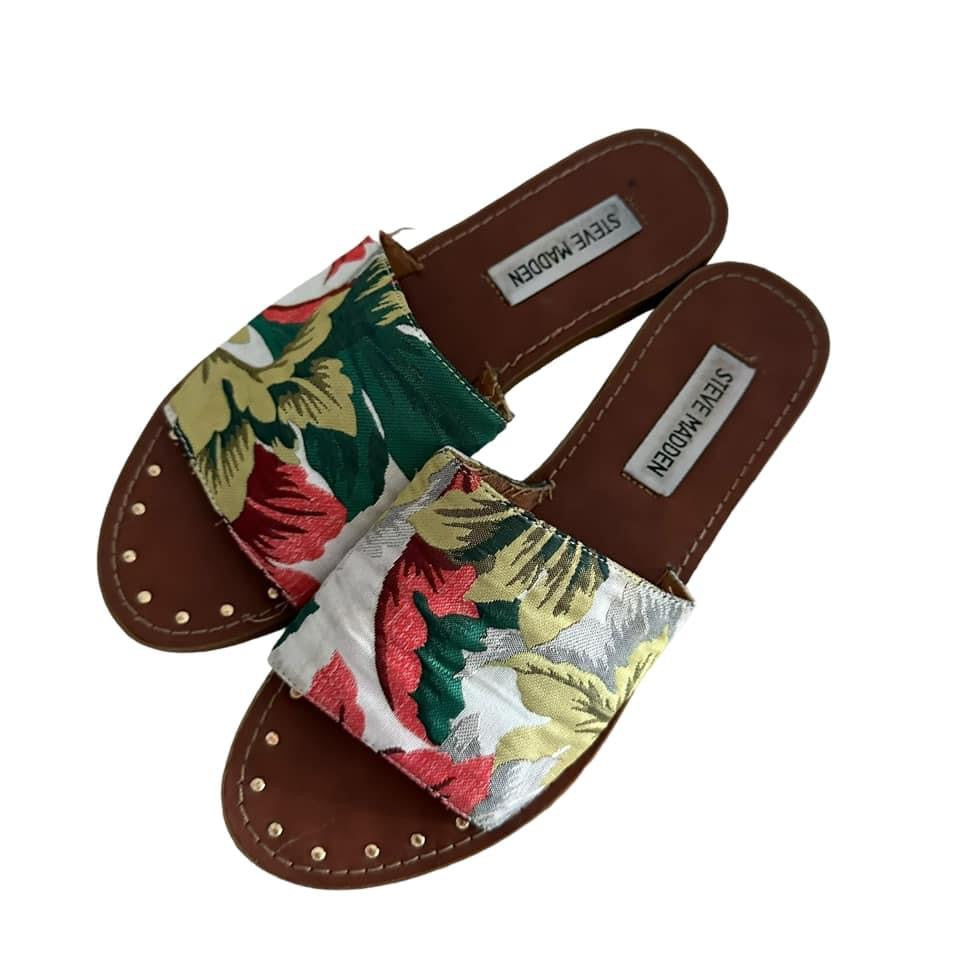 STEVE MADDEN TROPICAL SLIDES SANDALS SZ 7 $14.99