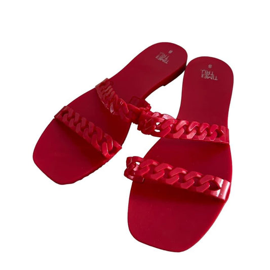 TIME & TRU RED SANDALS  SZ 8 $9.99