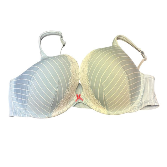 CACIQUE LIGHT BLUE STRIPED BRA 16  42DD  $9.99