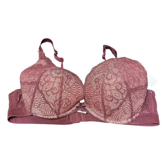 CACIQUE MAROON LACE BRA 7  42C  $9.99