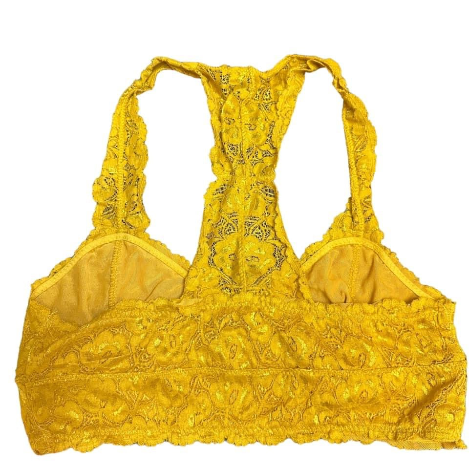 MUSTARD YELLOW LACE BRALETTE  M/L $5.99