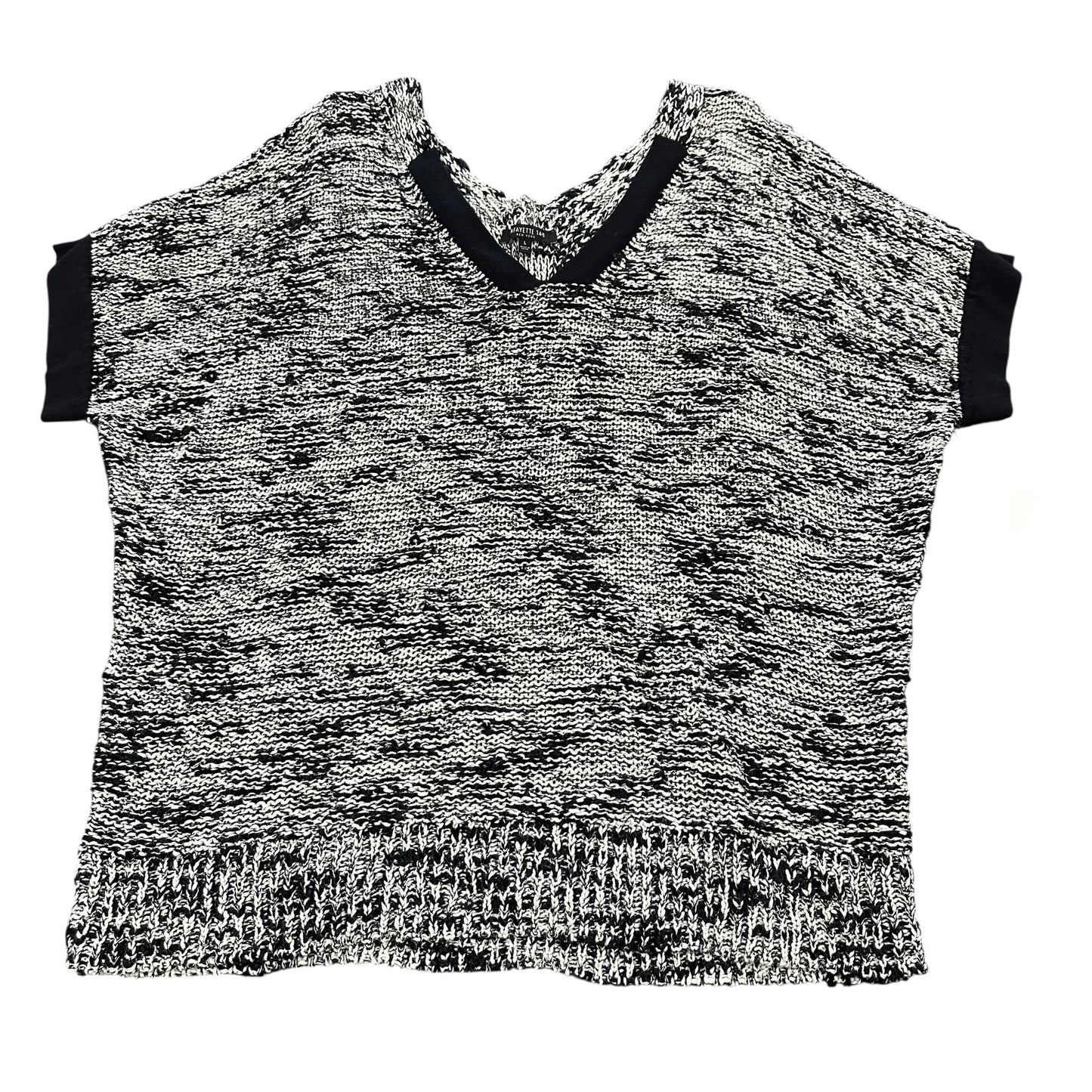 LAFAYETTE 148 BLACK WHITE KNIT SWEATER 100 LARGE