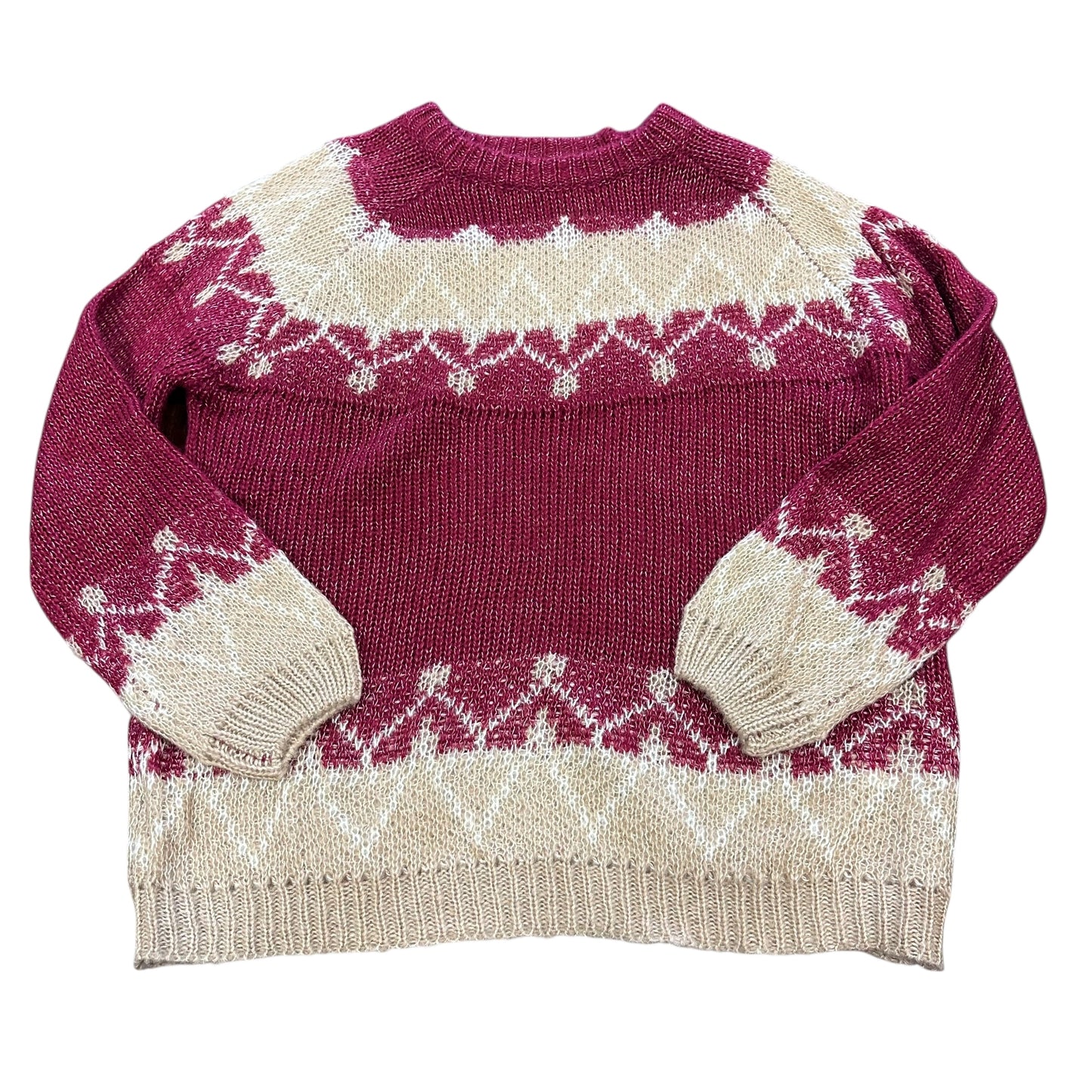 MAROON BEIGE SWEATER 8 LARGE