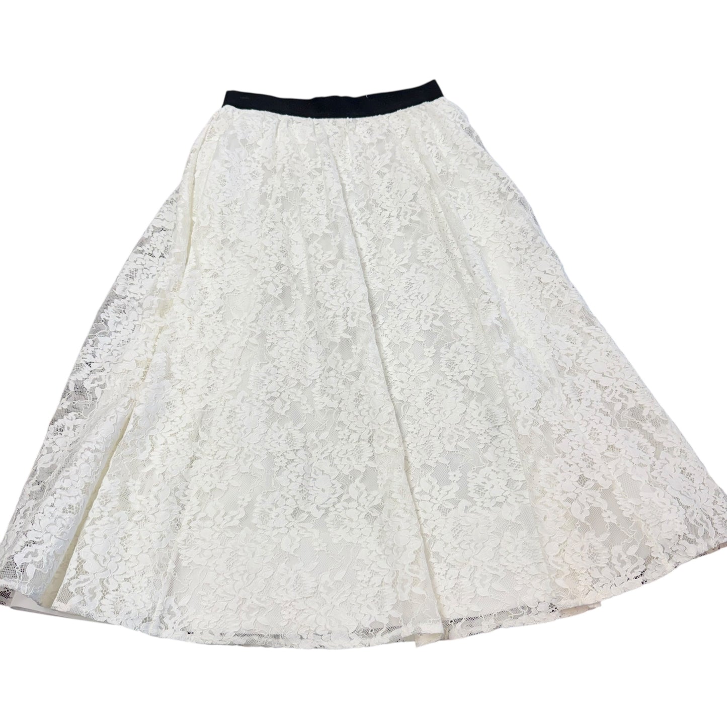 ALICE + OLIVIA WHITE LACE TEA LENGTH SKIRT 122 NWT $550 SZ 8
