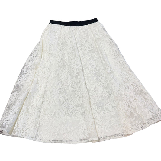 ALICE + OLIVIA WHITE LACE TEA LENGTH SKIRT 122 NWT $550 SZ 8