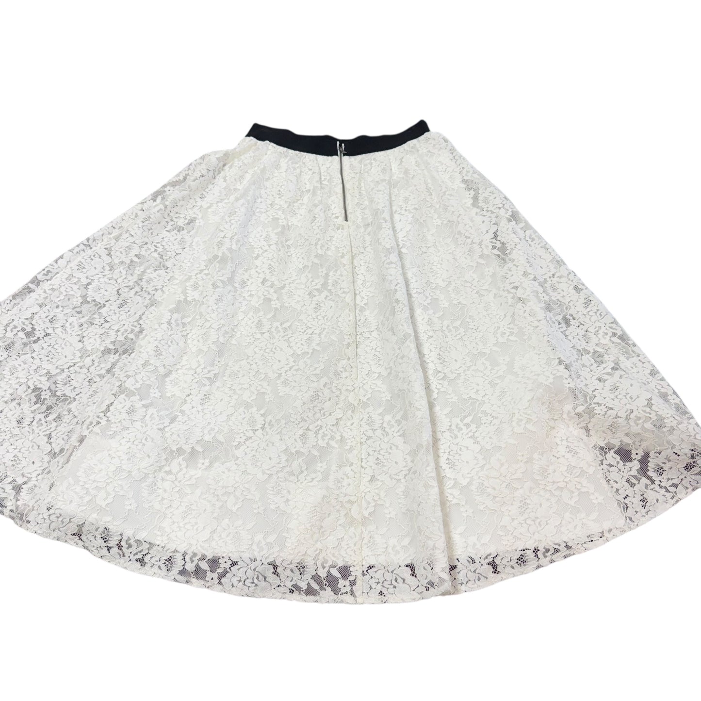 ALICE + OLIVIA WHITE LACE TEA LENGTH SKIRT 122 NWT $550 SZ 8