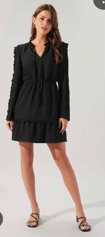 SUGAR LIPS BLACK RUFFLE DRESS LONG SLEEVE 123 3X