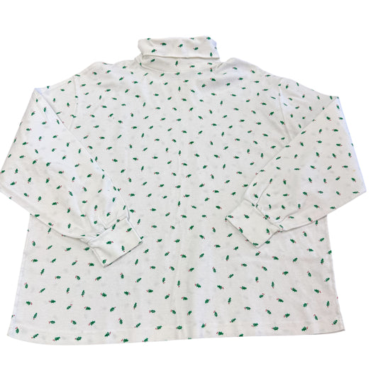 KAREN SCOTT CHRISTMAS HOLLY WHITE TURTLENECK TOP 100 2X