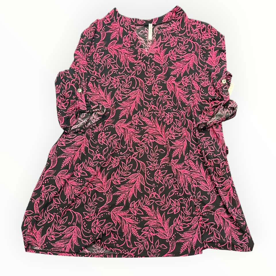 DEAR SCARLETT BLACK PINK FLORAL DRESS 7 NWOT 3X