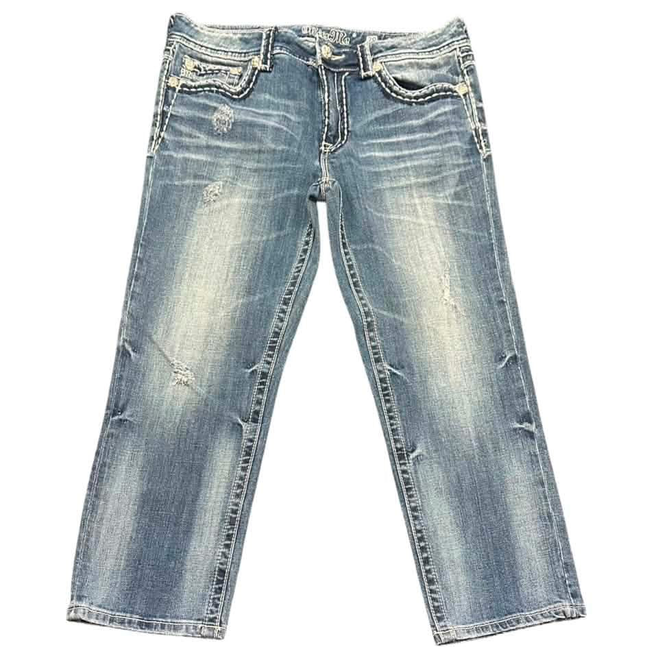 MISS ME DENIM BOYFRIEND CAPRIS 100 SZ 29
