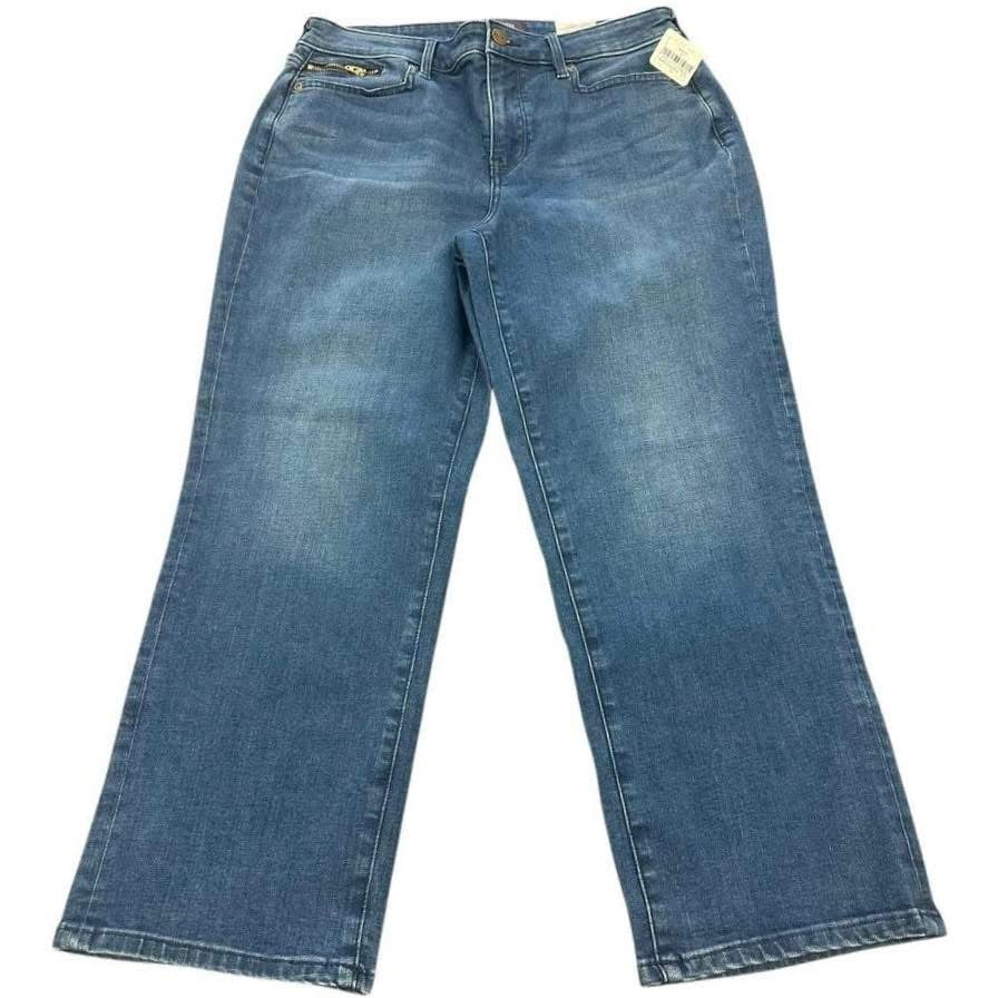 NYDJ LIFT TUCK BLUE DENIM JEANS CROPPED 152 SZ 8