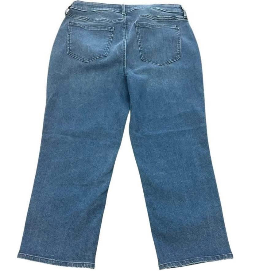 NYDJ LIFT TUCK BLUE DENIM JEANS CROPPED 152 SZ 8