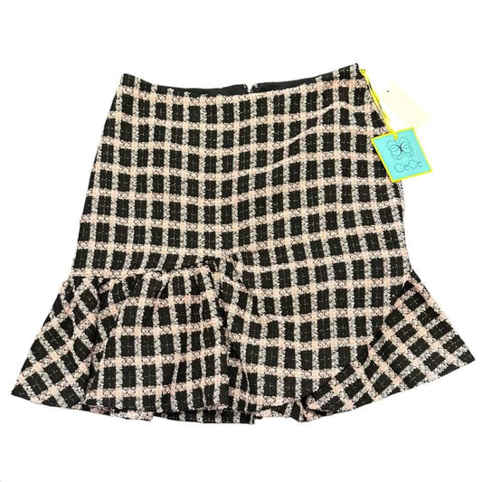 CECE BLACK PINK TWEED SKIRT NWT 100 SZ 6