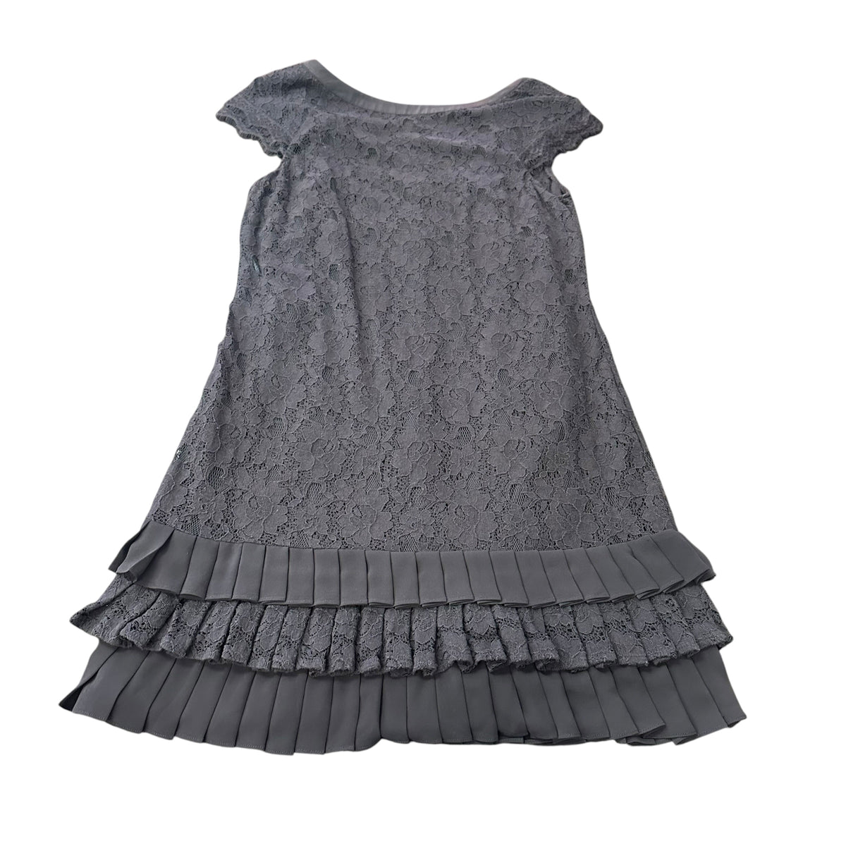 JESSICA SIMPSON NAVY LACE PLEATED RUFFLE DRESS SZ 8