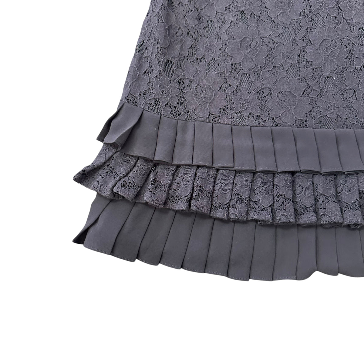 JESSICA SIMPSON NAVY LACE PLEATED RUFFLE DRESS SZ 8