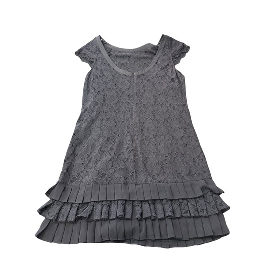 JESSICA SIMPSON NAVY LACE PLEATED RUFFLE DRESS SZ 8