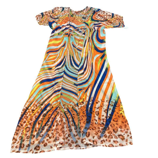 COLORFUL ANIMAL PRINT DUSTER SEMI SHEER 122 LARGE