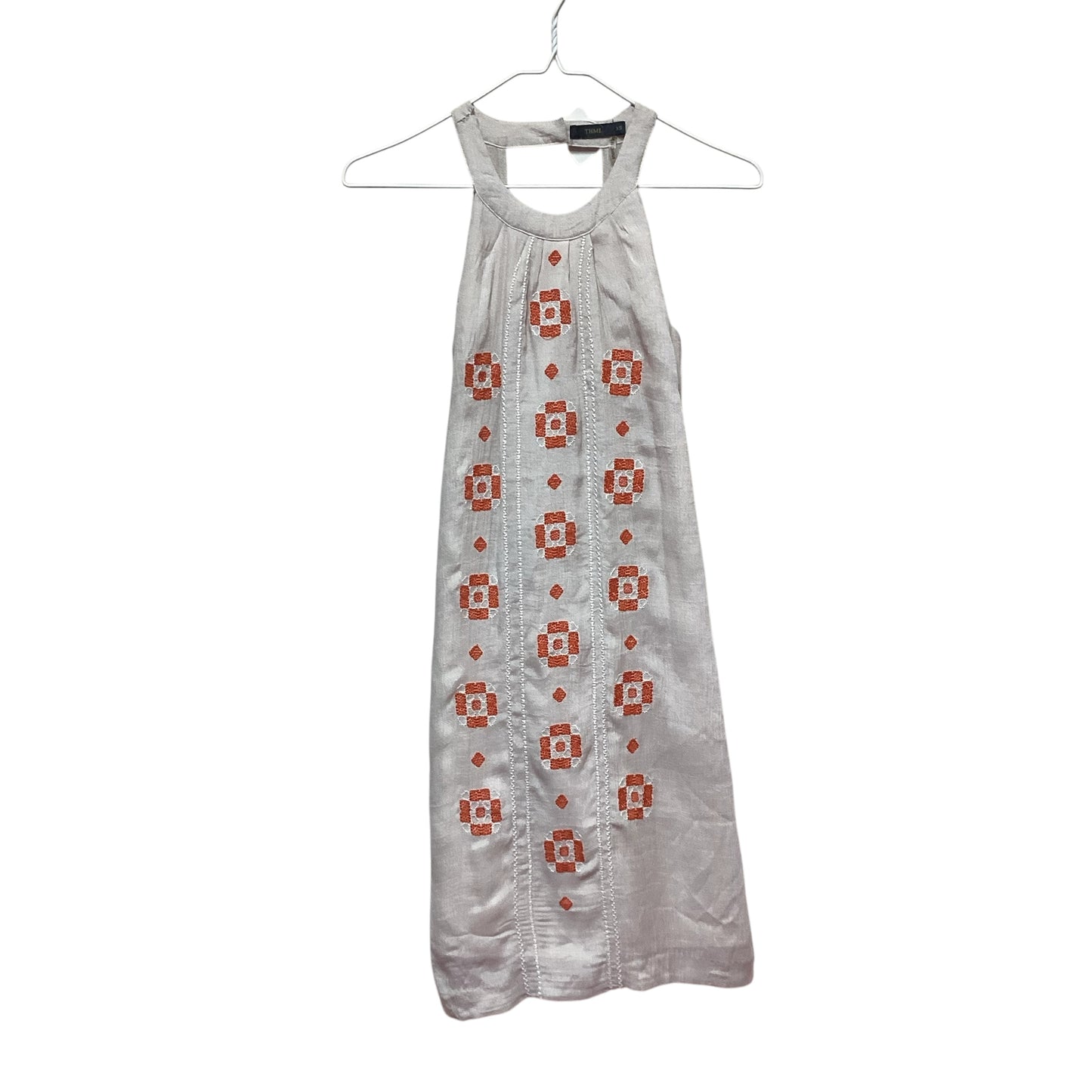 THML SAND EMBROIDERED DRESS - SMALL - 100