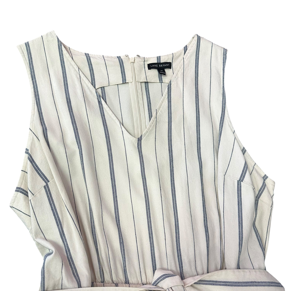 LANE BRYANT NAVY BEIGE WIDE LEG CROPPED JUMPSUIT 283 Sz 20