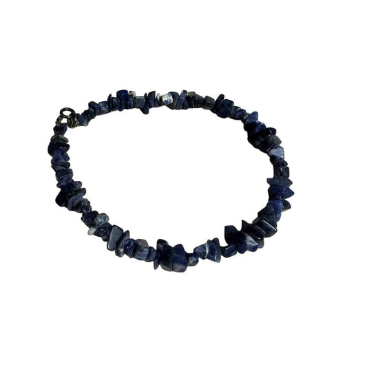 90s navy/blue stone anklet