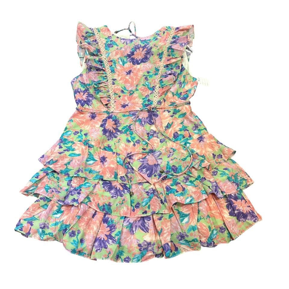 SELFIE LESLIE FLORAL RUFFLE DRESS 223 NWT LARGE