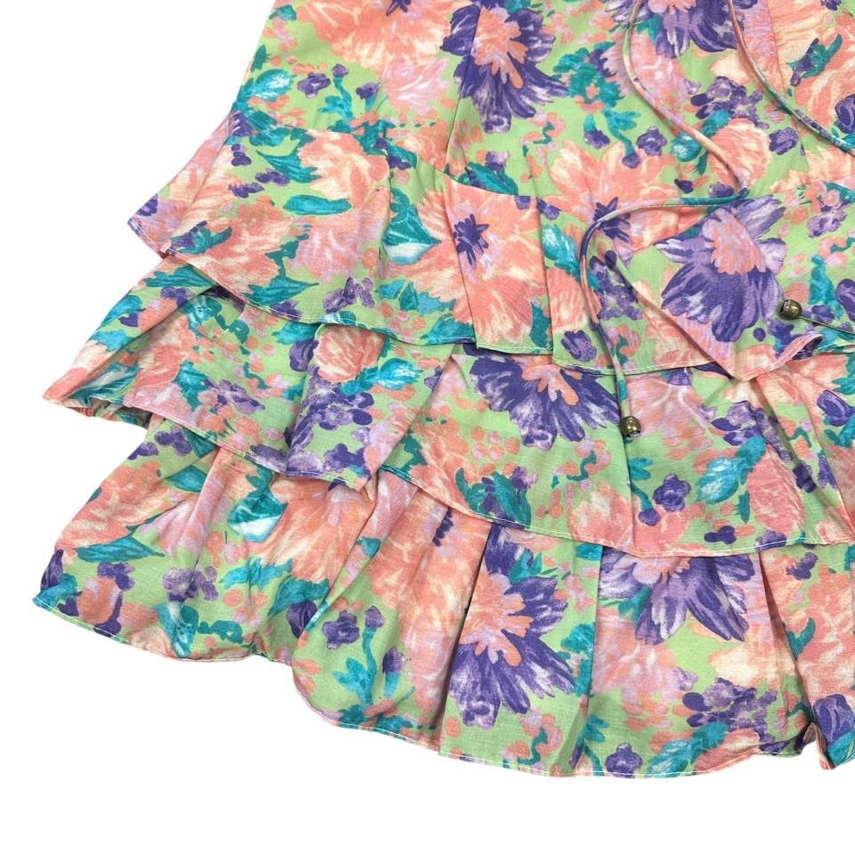 SELFIE LESLIE FLORAL RUFFLE DRESS 223 NWT LARGE