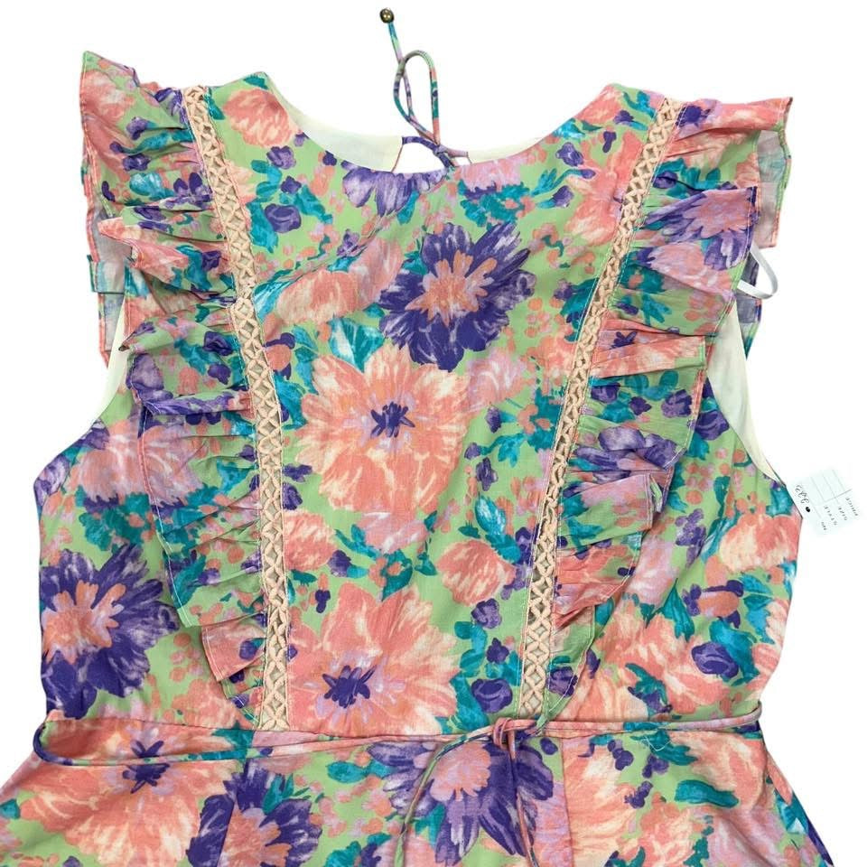 SELFIE LESLIE FLORAL RUFFLE DRESS 223 NWT LARGE