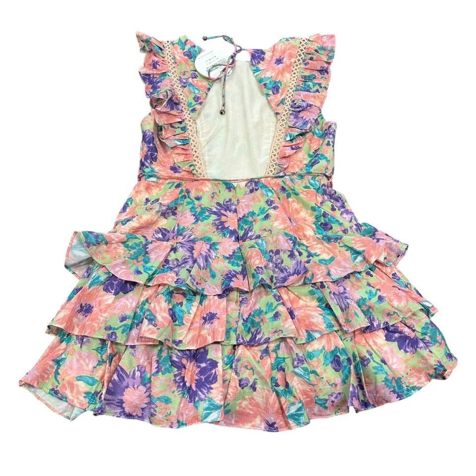 SELFIE LESLIE FLORAL RUFFLE DRESS 223 NWT LARGE