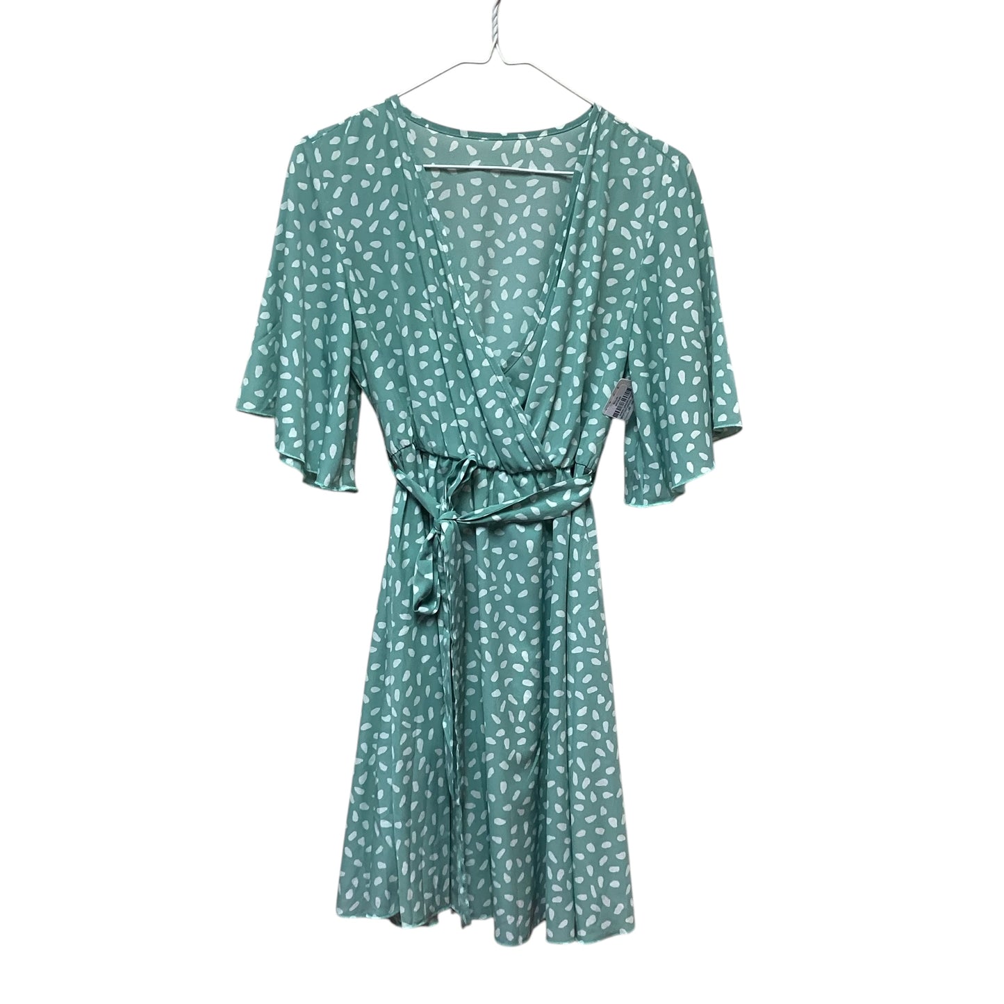 SHEIN GREEN WHITE SPOTTED DRESS - MEDIUM - 165