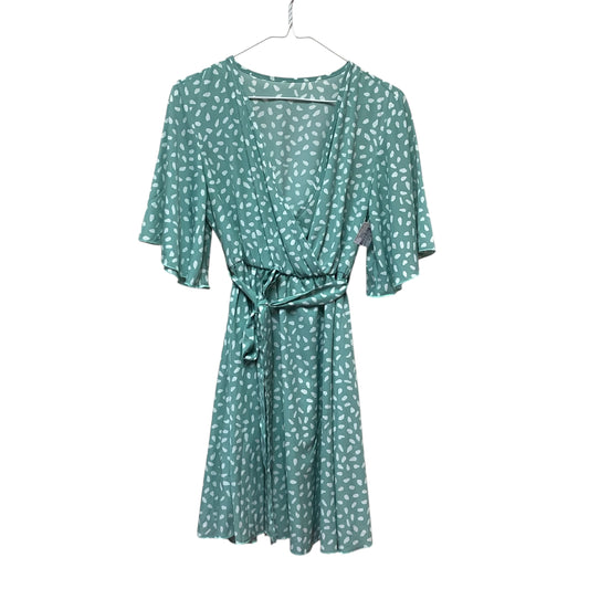 SHEIN GREEN WHITE SPOTTED DRESS - MEDIUM - 165