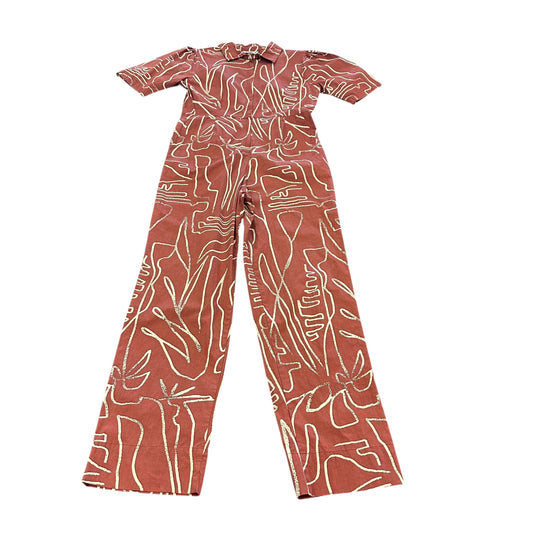 BEL KAZAN RUST BEIGE JUMPSUIT 100 SMALL