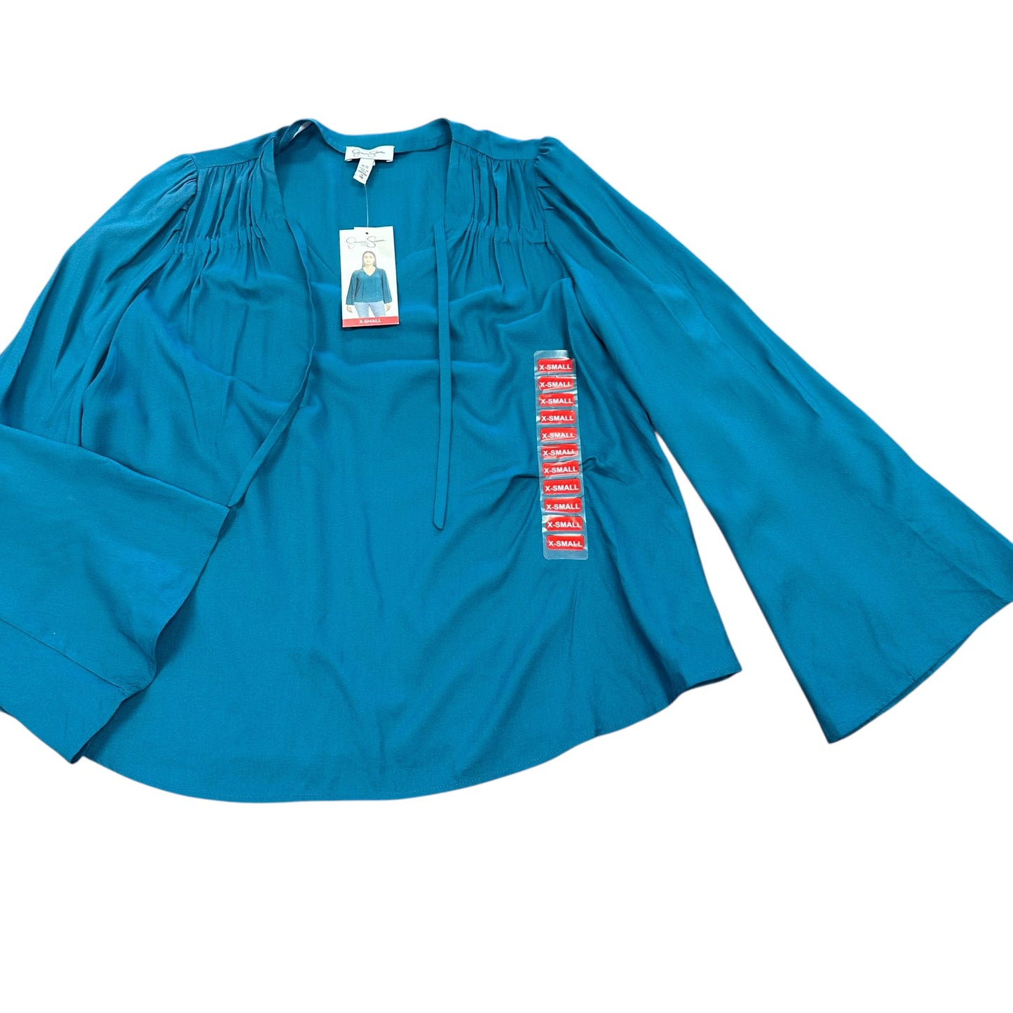 JESSICA SIMPSON EMERALD GREEN BLOUSE 225 NWT XS