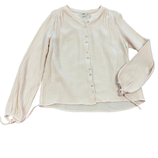 FAHERTY ORGANIC COTTON BEIGE BLOUSE 100 SMALL