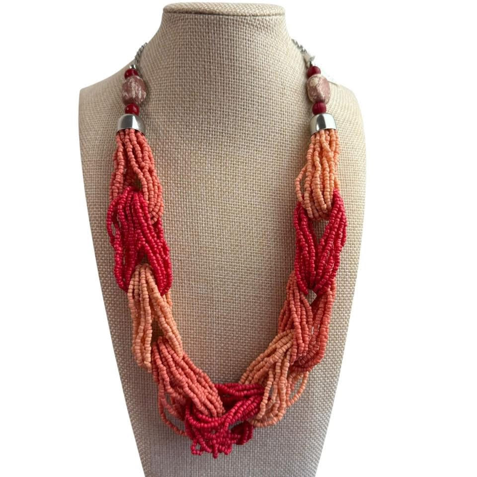 SOUTHWEST STYLE BRAIDED BEADED NECKLACE 133