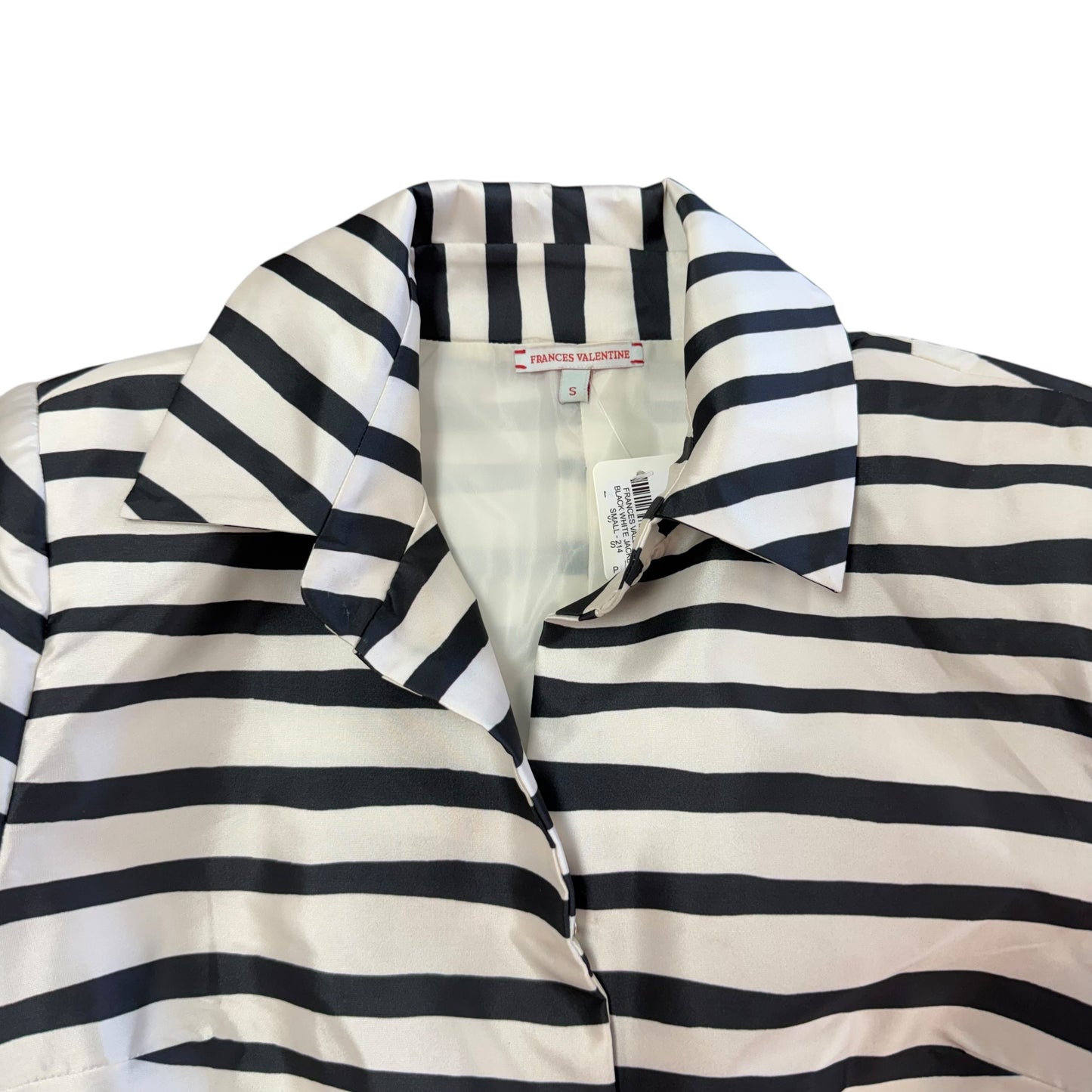 FRANCES CALENTINE BLACK WHITE COAT 214 SMALL