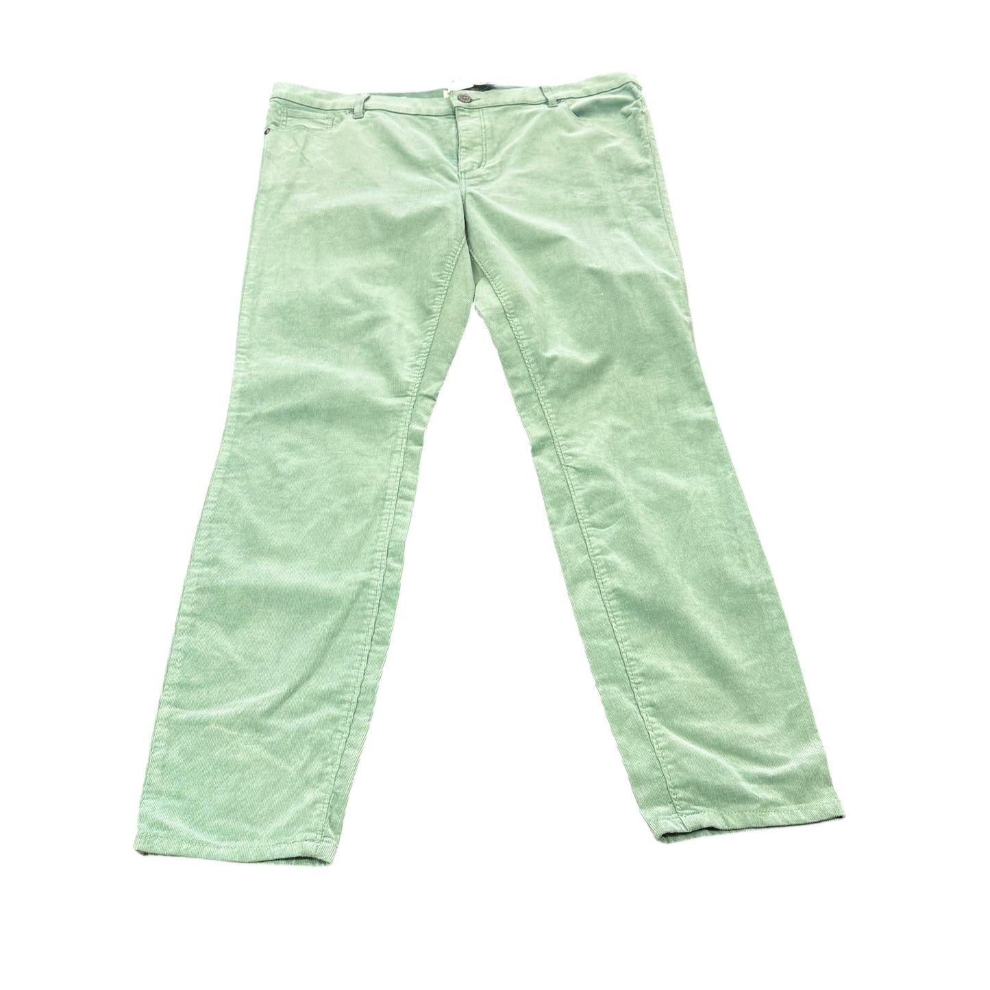 LOFT GREEN CORDUROY MODERN SKINNY PANTS NWT 26 SZ 16