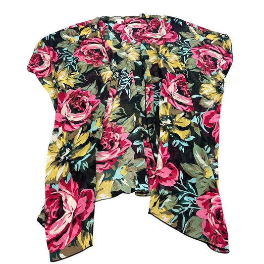 XHILARATION SEMI SHEER FLORAL KIMONO 167 XS (can fit up to large )